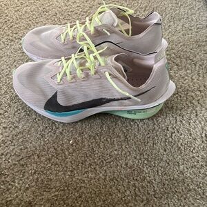 Nike Athletic Shoes in White and Neon Green